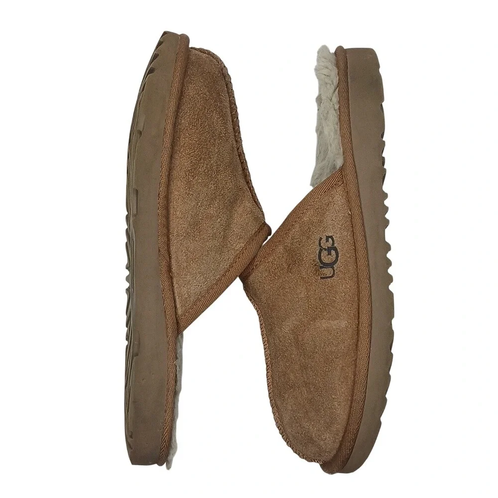UGG Scuffette II Slippers Kids Size 3 Chestnut Suede Shearling Lined 1126382K